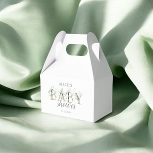 Greenery Botanical Decorative Font Baby Shower Favour Box