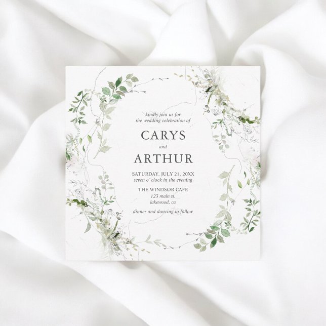 Greenery Botanical Elegant Wedding Invitation (Creator Uploaded)