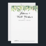 Greenery Botanical Foliage Wedding Well Wishes Advice Card<br><div class="desc">This greenery botanical foliage wedding well wishes advice card is perfect for a simple wedding. This beautiful watercolor design features botanical green foliage. These cards are perfect for a wedding, bridal shower, baby shower, graduation party & more. Personalise the cards with the names of the bride and groom, parents-to-be or...</div>