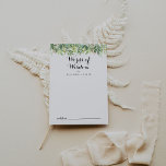 Greenery Botanical Foliage Wedding Words of Wisdom Advice Card<br><div class="desc">This greenery botanical foliage wedding words of wisdom advice card is perfect for a simple wedding. This beautiful watercolor design features botanical green foliage. These cards are perfect for a wedding, bridal shower, baby shower, graduation party & more. Personalise the cards with the names of the bride and groom, parents-to-be...</div>