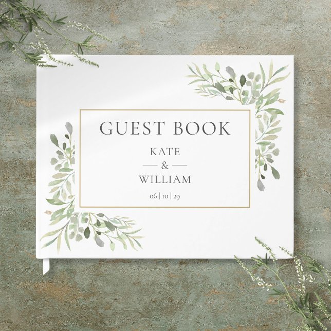 Greenery Botanical Modern Elegant Wedding Guest Book (Greenery Botanical Modern Elegant Wedding Guest Book)