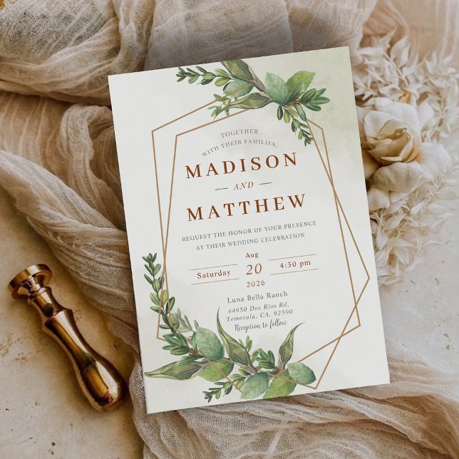 Greenery Botanical Rustic Outdoor Wedding Invitation (Greenery Botanical Rustic Outdoor Wedding Invitation)