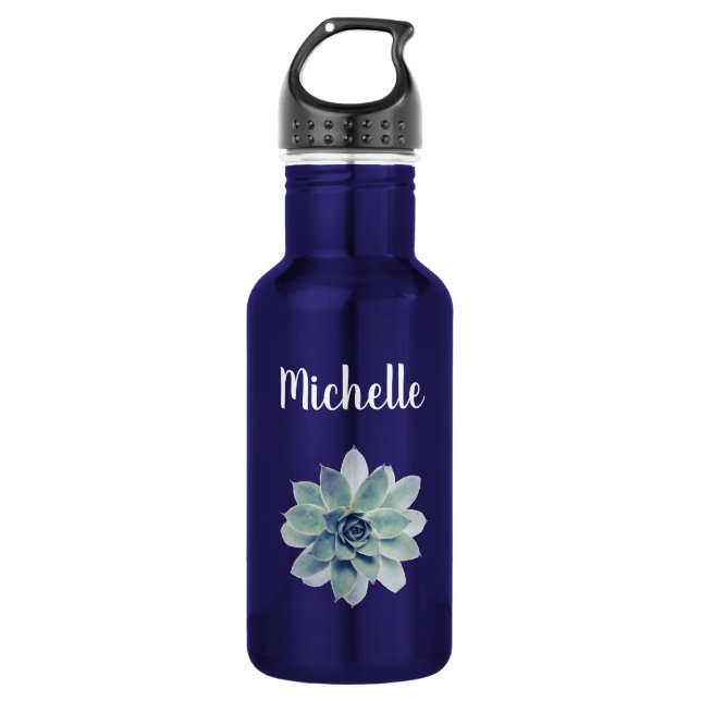 Greenery Botanical Succulent Trendy Typography 532 Ml Water Bottle (Front)