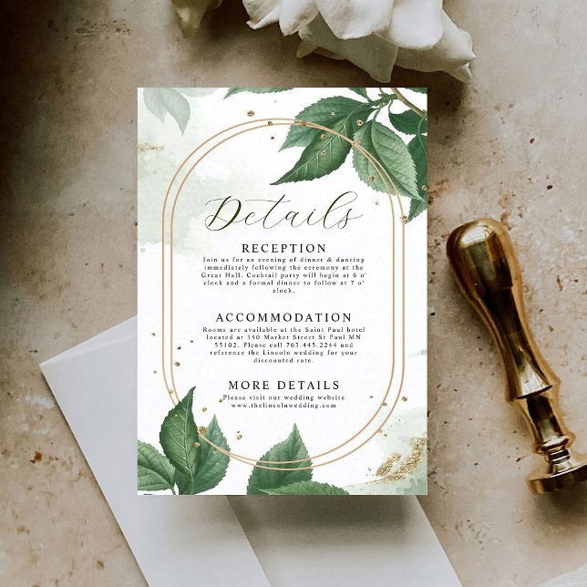 Greenery Botanical Wedding Details Enclosure Card (Creator Uploaded)