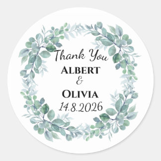 Greenery Botanical Wedding Favour Classic sticker