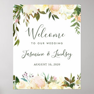 Greenery Botanical Wedding Welcome Sign