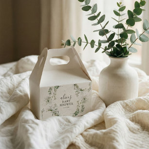 Greenery Botanical Wreath Script Baby Shower Favour Box