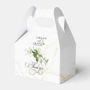 Greenery Botanicals Watercolor Calligraphy Wedding Favour Box