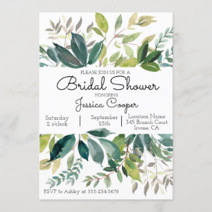 Greenery Bouquet Bridal Shower Invitation