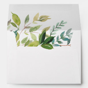 Greenery Bouquet Lined Personalised Return Address Envelope