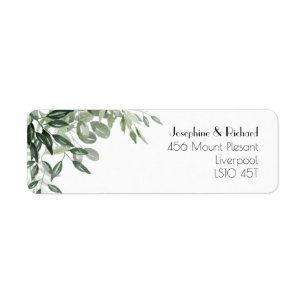 Greenery Bouquet, Return Address Label