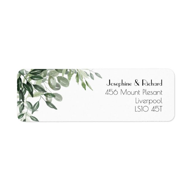 Greenery Bouquet, Return Address Label (Front)