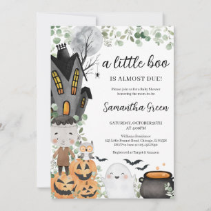 Greenery Boy A Little Boo Baby Shower Invitation