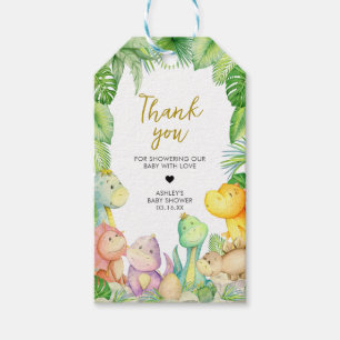 Greenery Boy Dinosaur Baby Shower Favour Tags