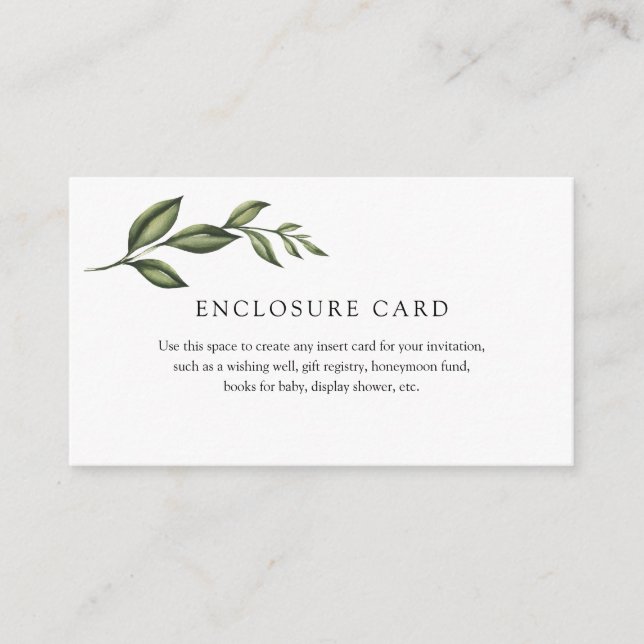 Greenery Branch Enclosure Card (Front)