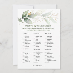 Greenery Bridal Purse game/Wedding Scramble Invitation