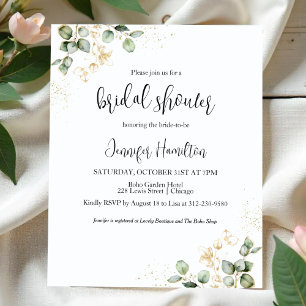 Greenery Bridal Shower Budget Invitation