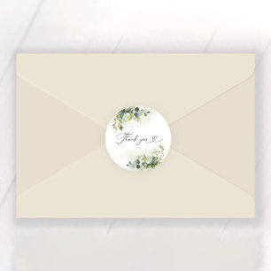 Greenery Bridal Shower Classic Round Sticker