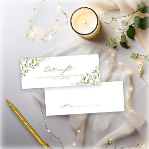 Greenery Bridal Shower Date Night Cards