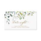 Greenery Bridal Shower Date Night Jar Cards