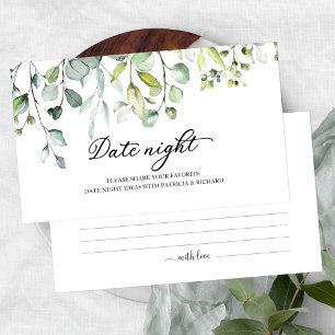 Greenery Bridal Shower Date Night Jar Cards
