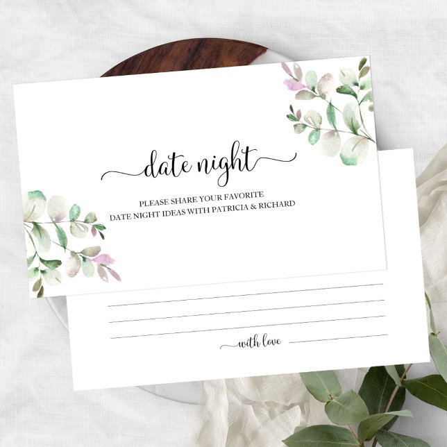 Greenery Bridal Shower Date Night Jar Cards (Creator Uploaded)