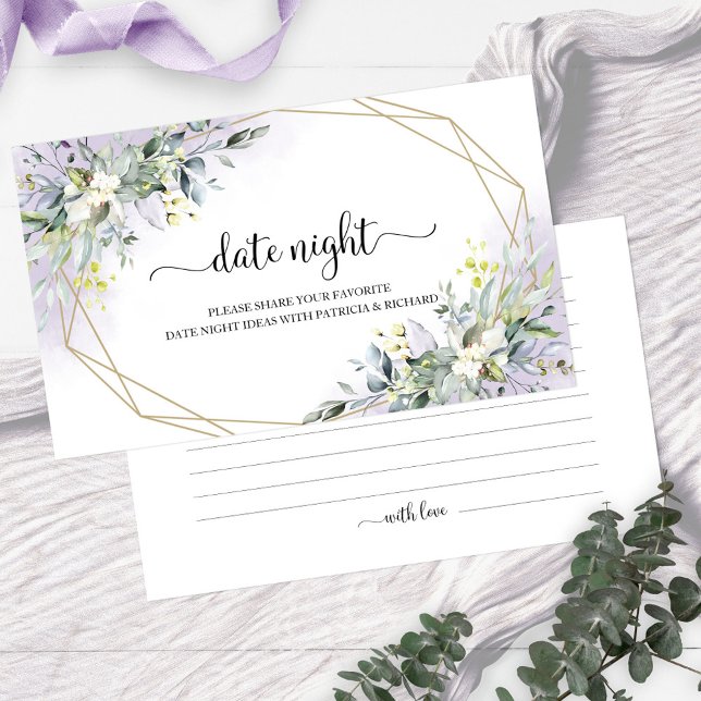 Greenery Bridal Shower Date Night Jar Cards (Creator Uploaded)