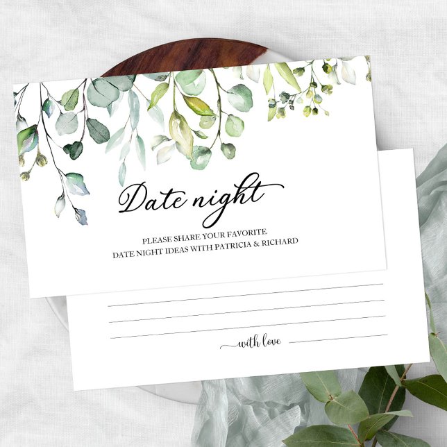 Greenery Bridal Shower Date Night Jar Cards (Creator Uploaded)