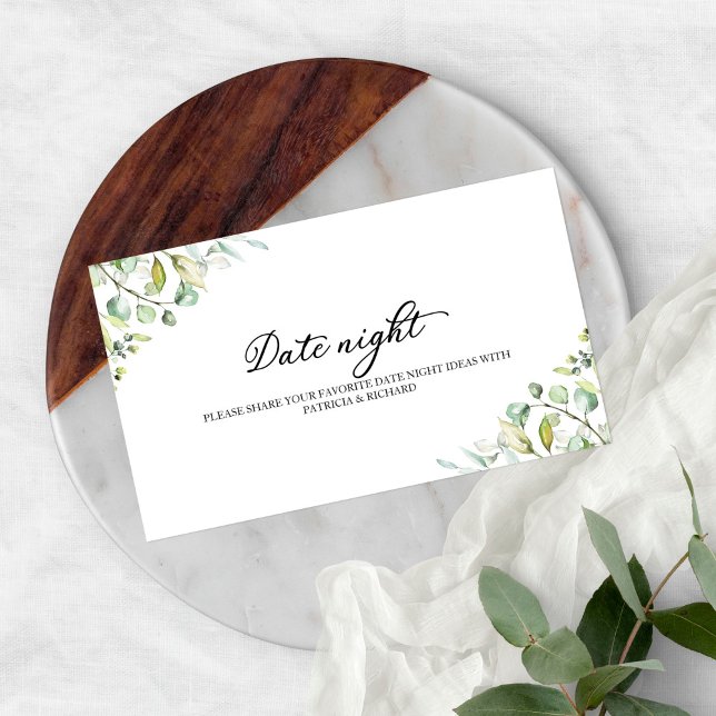 Greenery Bridal Shower Date Night Jar Cards (Creator Uploaded)