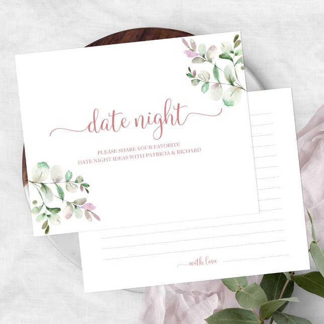 Greenery Bridal Shower Date Night Jar Cards (Creator Uploaded)
