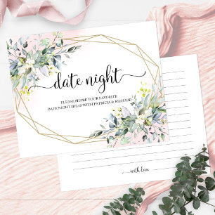 Greenery Bridal Shower Date Night Jar Cards