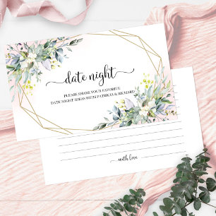 Greenery Bridal Shower Date Night Jar Cards