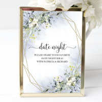 Greenery Bridal Shower Date Night Jar Sign