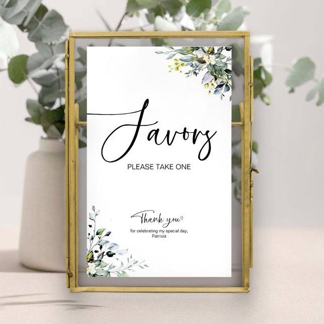 Greenery Bridal Shower Favours Sign (Creator Uploaded)