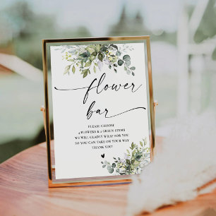 Greenery Bridal Shower Flower Bar Sign