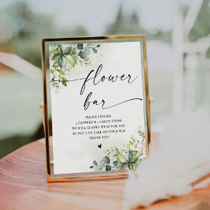 Greenery Bridal Shower Flower Bar Sign
