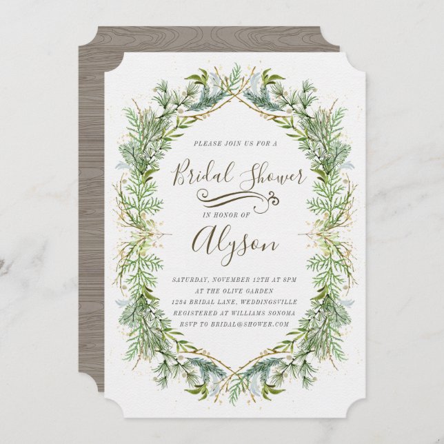 Greenery Bridal Shower Invitation (Front/Back)