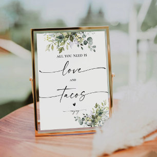 Greenery Bridal Shower Love and Tacos Sign