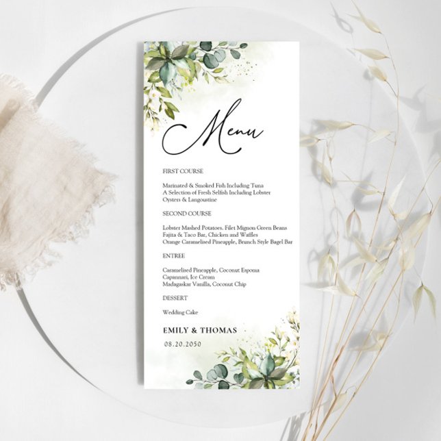 Greenery Bridal Shower Menu (Creator Uploaded)