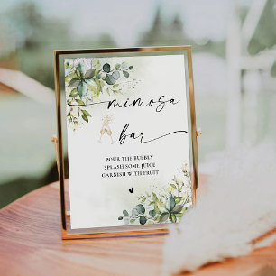 Greenery Bridal Shower Mimosa Bar Sign