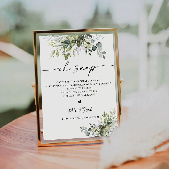 Greenery Bridal Shower Oh Snap Sign (Creator Uploaded)