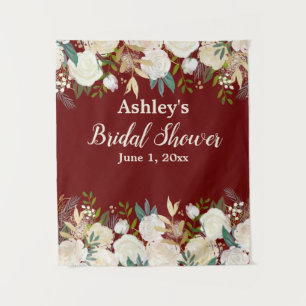 Greenery Bridal Shower Photo Booth Burgundy Prop Tapestry