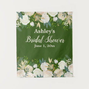 Greenery Bridal Shower Photo Booth Green Gold Prop Tapestry