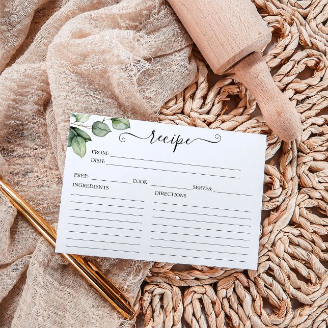 Greenery Bridal Shower Recipe Cards (Creator Uploaded)