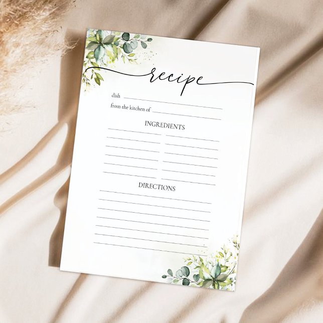 Greenery Bridal Shower Recipe Page (Creator Uploaded)