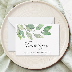 Greenery Bridal Shower Thank You  Card
