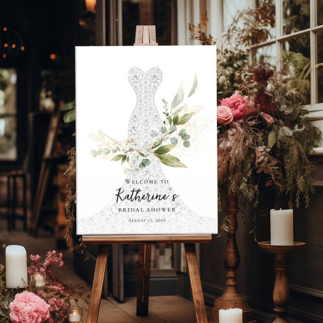 Greenery bridal shower welcome poster (Creator Uploaded)