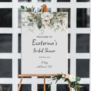 Greenery bridal shower welcome sign