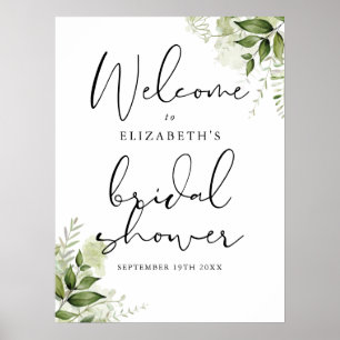 Greenery Bridal Shower Welcome Sign