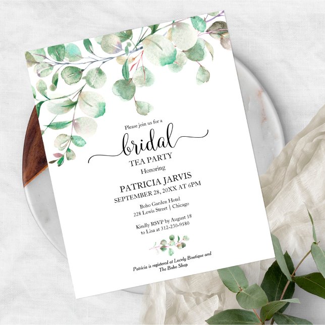 Greenery  Bridal Tea Party Budget Invitation (Creator Uploaded)
